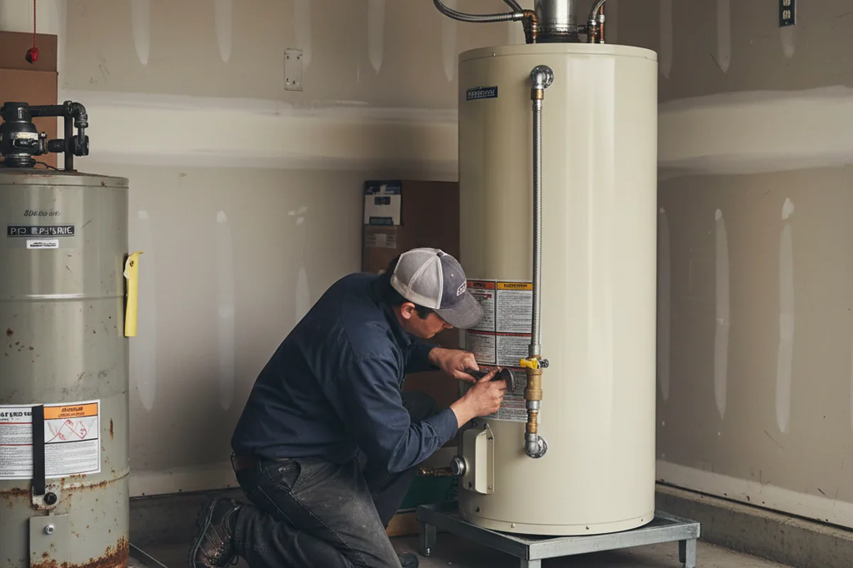 Water heater and shutoff valve replacement in Byron